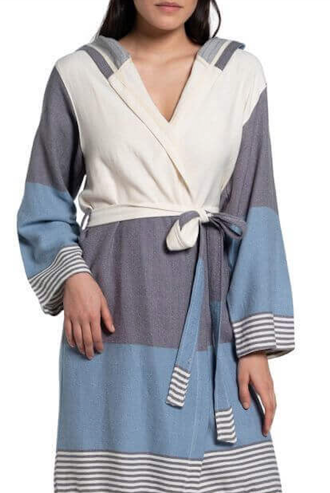 MULTI COLOR ROBE WITH HOOD in color made of 100% Turkish cotton Turkish Towel by buldano in Turkey