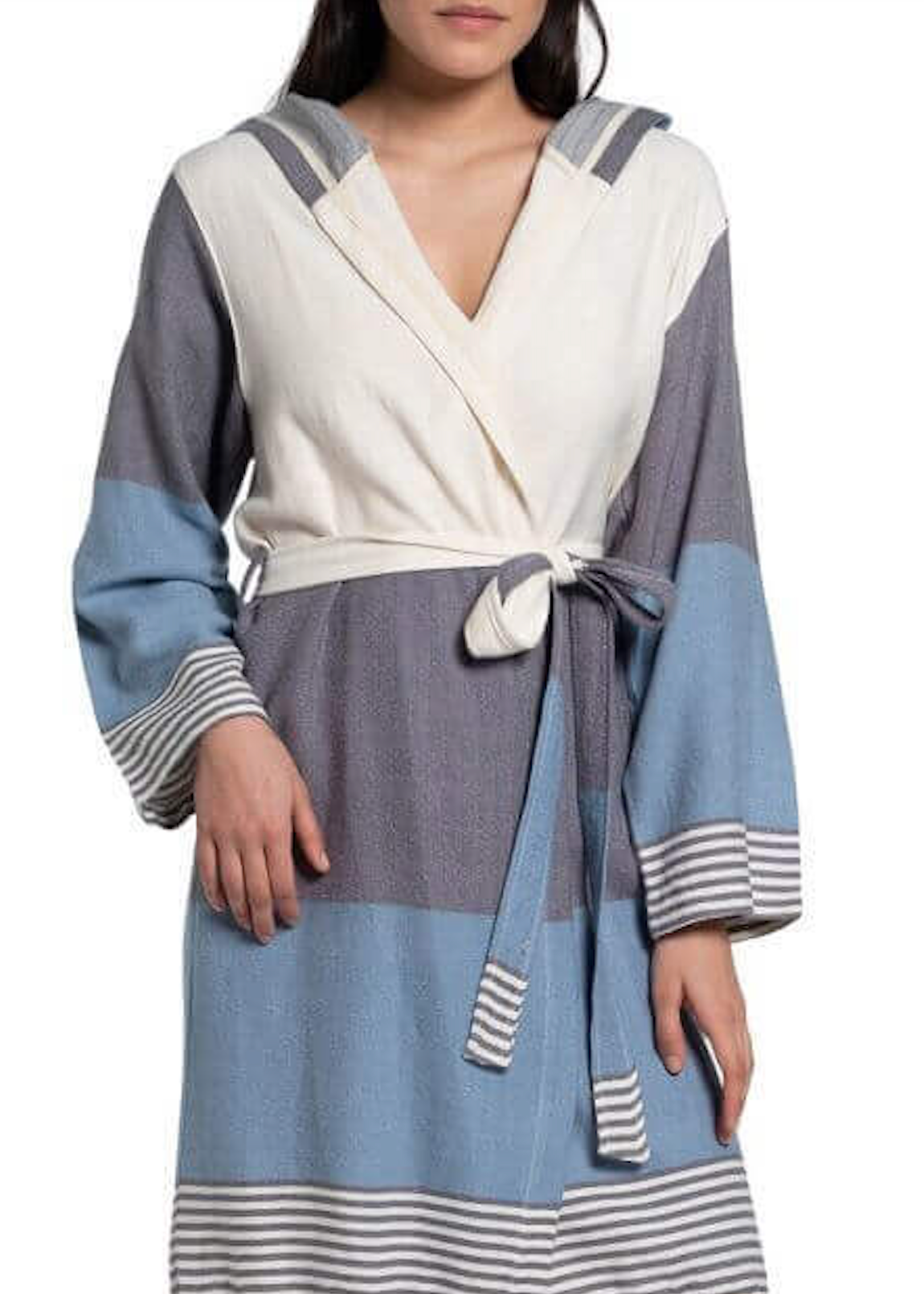 MULTI COLOR ROBE WITH HOOD in color made of 100% Turkish cotton Turkish Towel by buldano in Turkey
