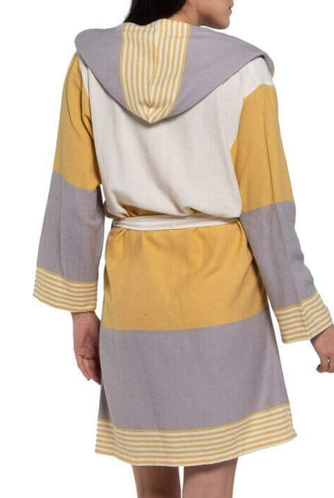 MULTI COLOR ROBE WITH HOOD in color made of 100% Turkish cotton Turkish Towel by buldano in Turkey