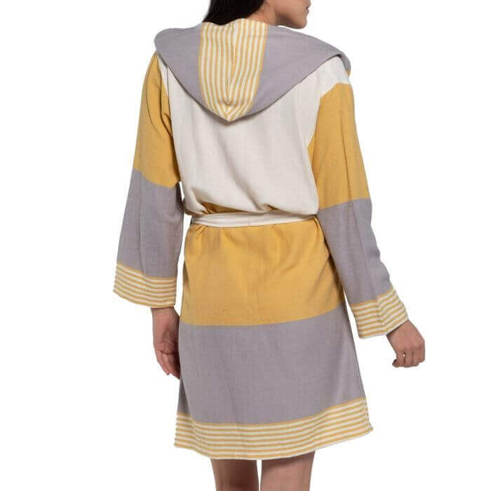 MULTI COLOR ROBE WITH HOOD in color made of 100% Turkish cotton Turkish Towel by buldano in Turkey