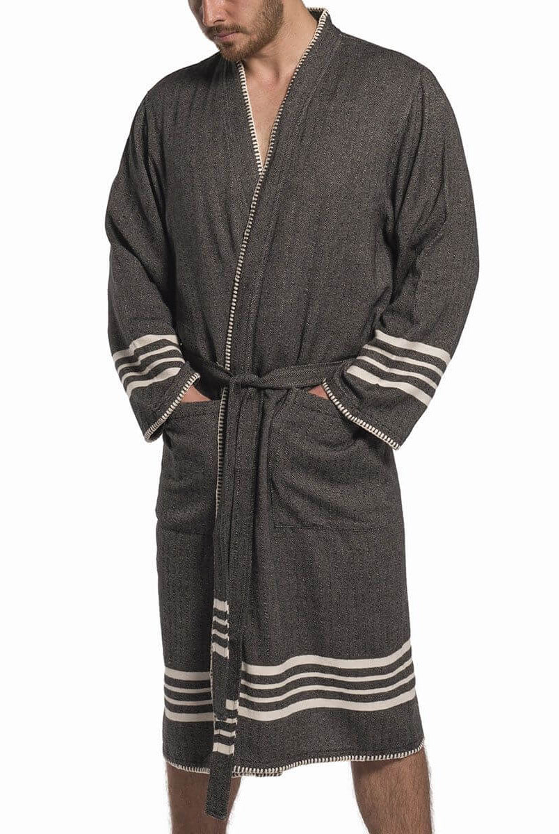 FARMHOUSE PREMIUM KIMONO ROBE in color made of 100% Turkish cotton Turkish Towel by buldano in Turkey