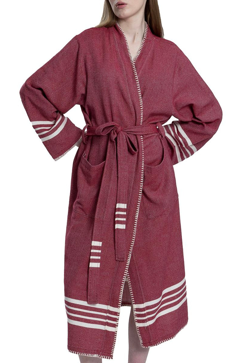 FARMHOUSE PREMIUM KIMONO ROBE in color made of 100% Turkish cotton Turkish Towel by buldano in Turkey
