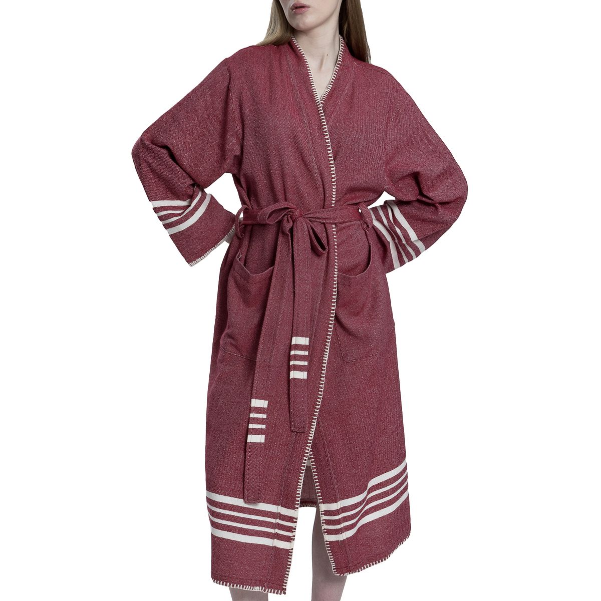 FARMHOUSE PREMIUM KIMONO ROBE in color made of 100% Turkish cotton Turkish Towel by buldano in Turkey