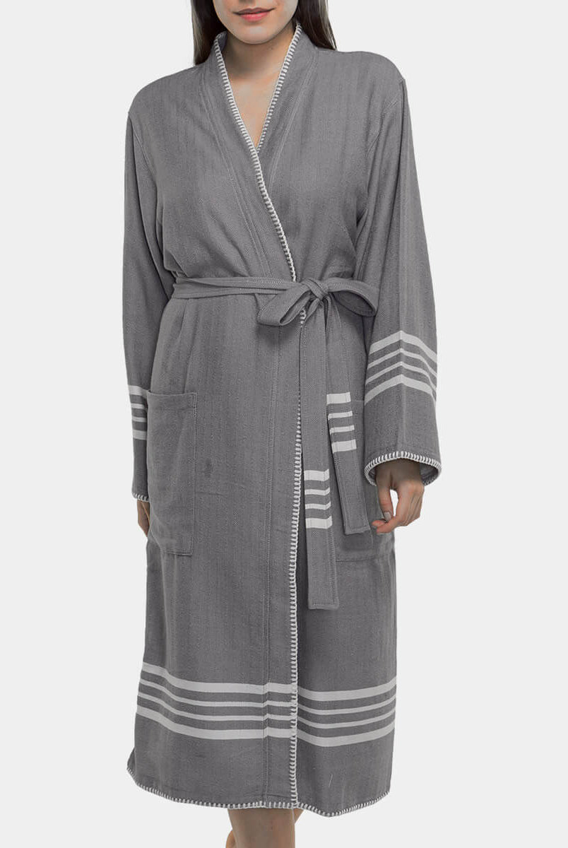 FARMHOUSE PREMIUM KIMONO ROBE in color made of 100% Turkish cotton Turkish Towel by buldano in Turkey