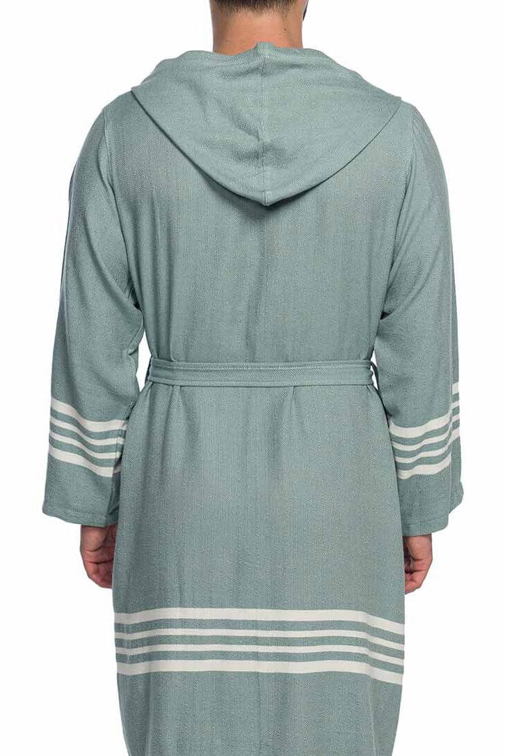 SHORT ROBE WITH HOOD in color made of 100% Turkish cotton Turkish Towel by buldano in Turkey