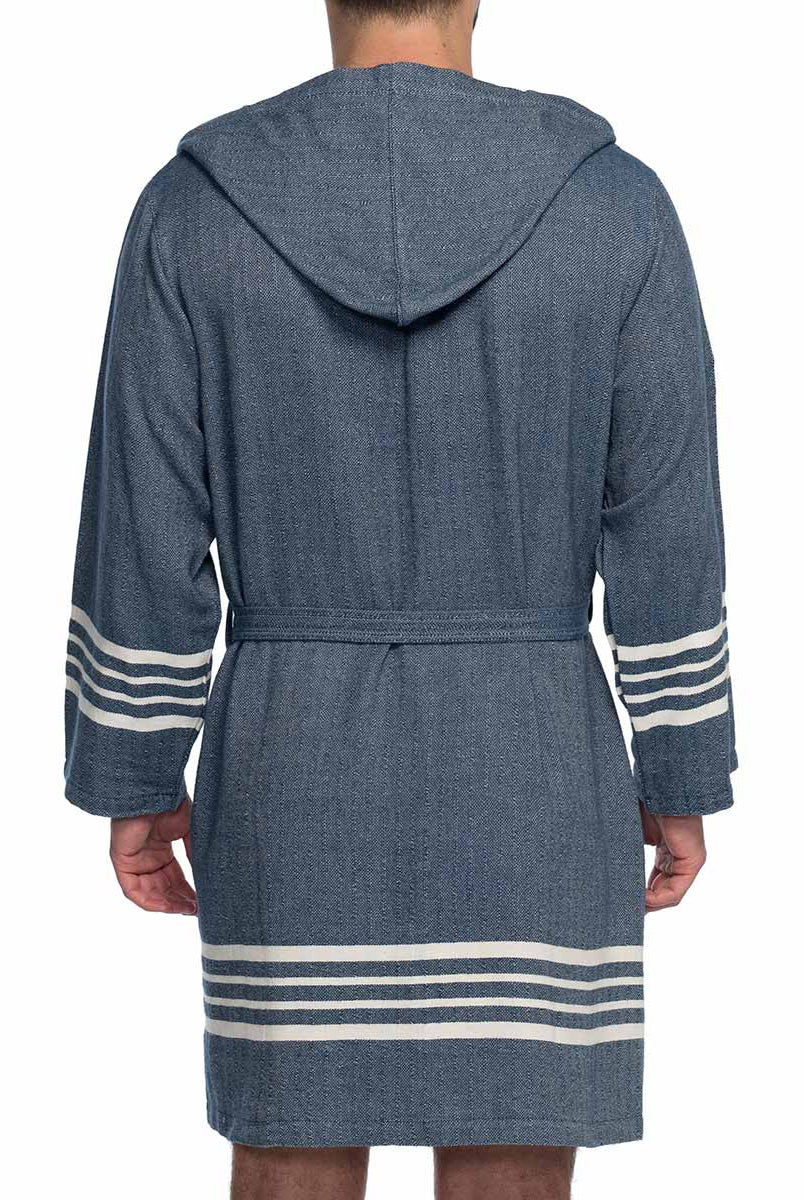 SHORT ROBE WITH HOOD in color made of 100% Turkish cotton Turkish Towel by buldano in Turkey