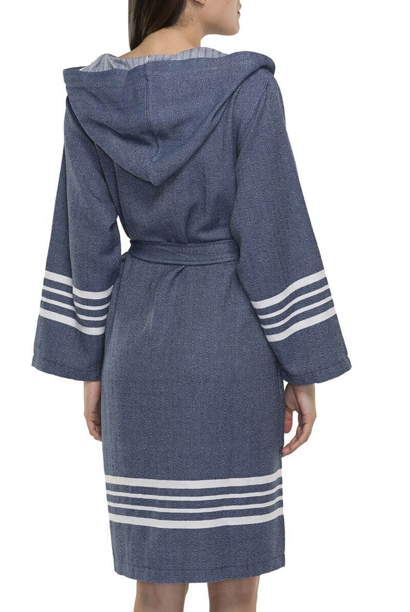 SHORT ROBE WITH HOOD in color made of 100% Turkish cotton Turkish Towel by buldano in Turkey