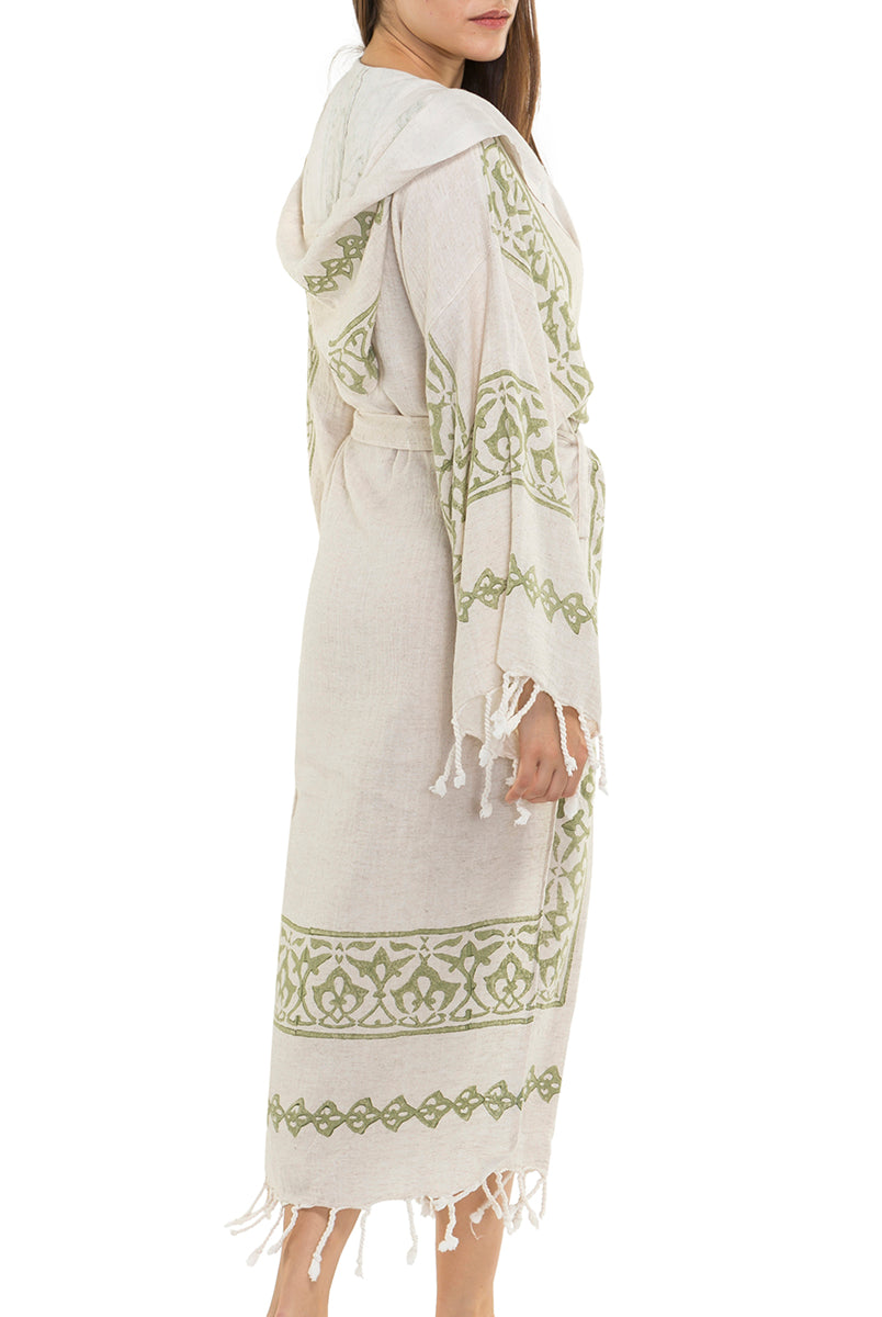 HAND PRINTED ROBE in color made of 100% Turkish cotton Turkish Towel by buldano in Turkey