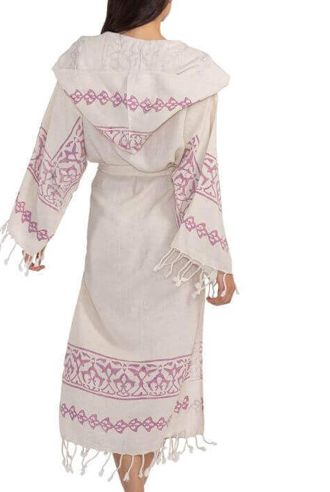 HAND PRINTED ROBE in color made of 100% Turkish cotton Turkish Towel by buldano in Turkey