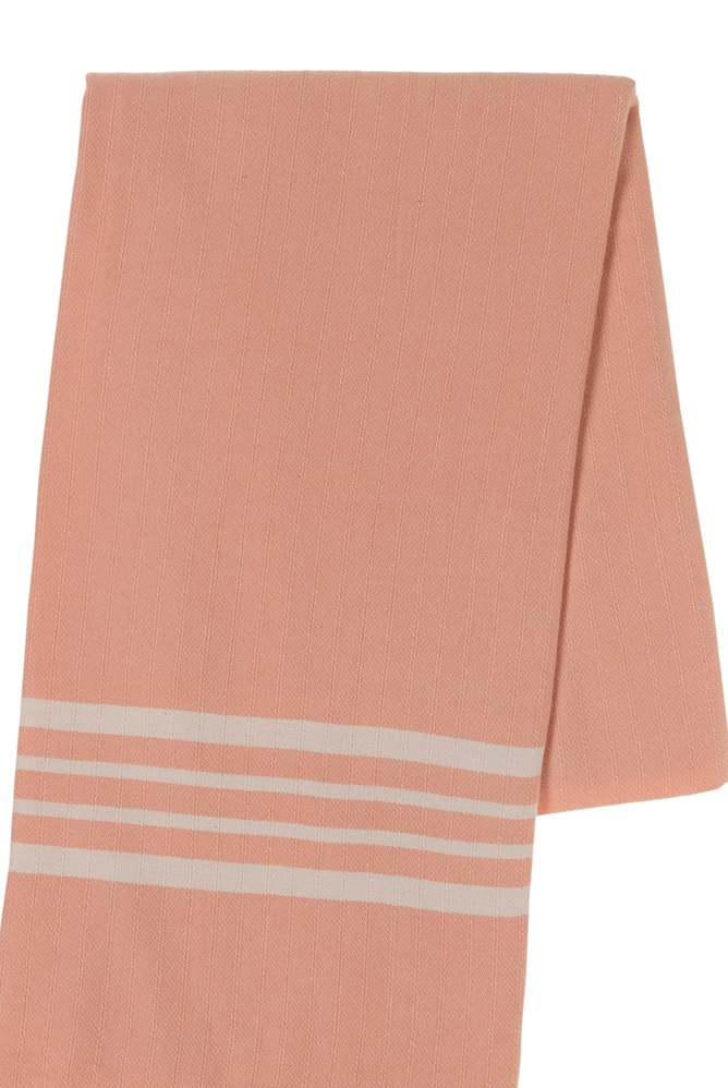 Farm House Turkish Towel without Fringe in Melon color made of 100% Turkish cotton by buldano in Turkey