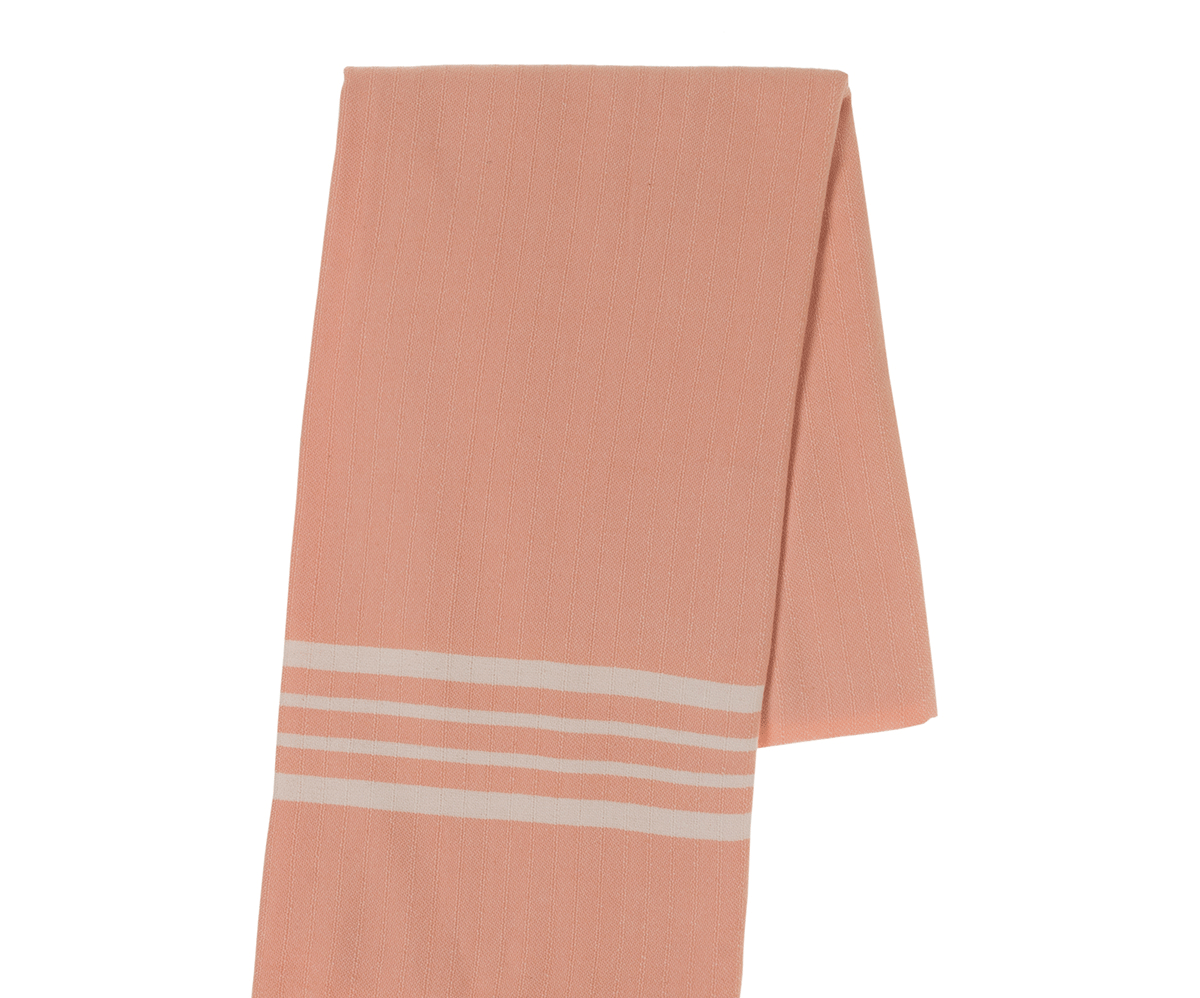 Farm House Turkish Towel without Fringe in Melon color made of 100% Turkish cotton by buldano in Turkey