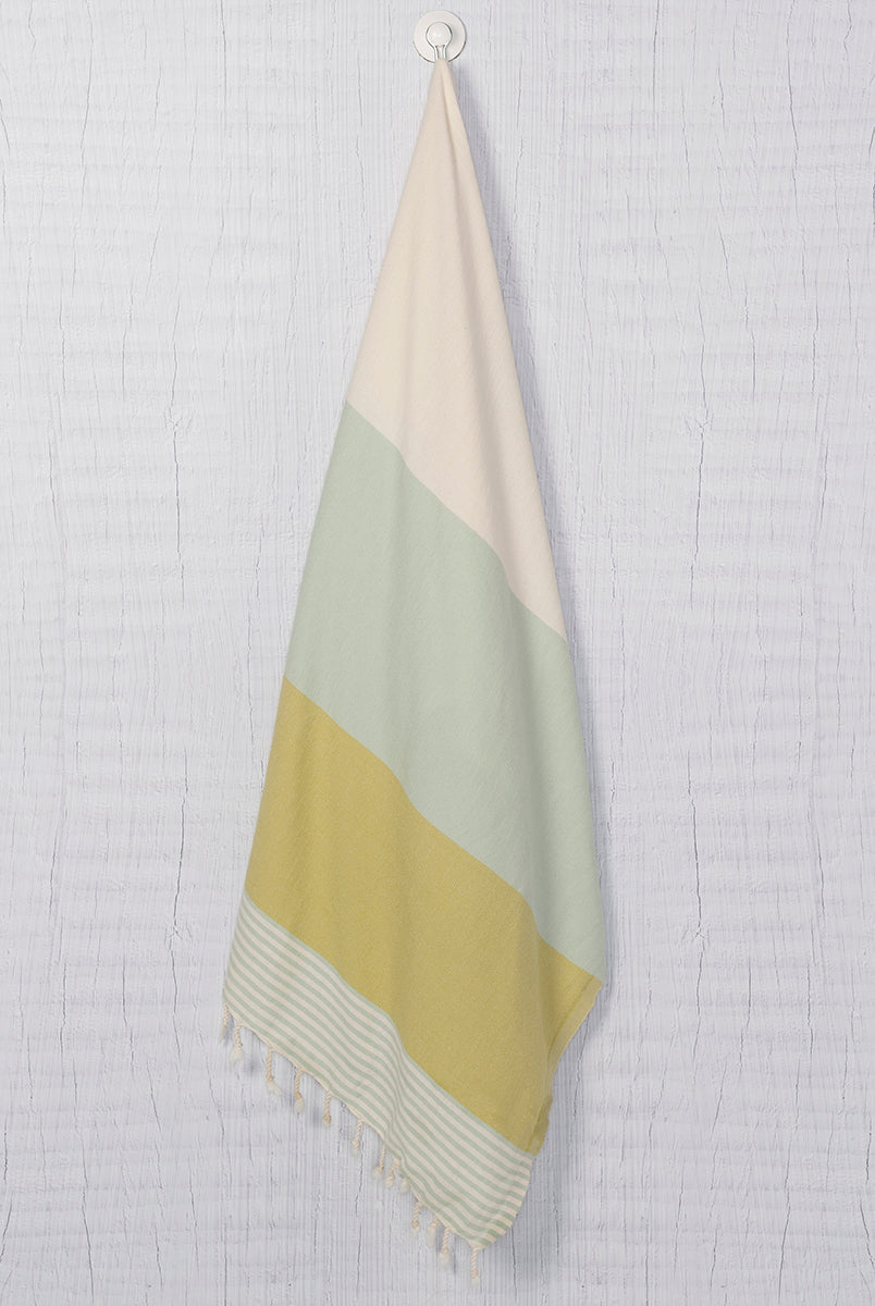 Multi Color Turkish Towel in Mint Green Natural color made of 100% Turkish cotton by buldano in Turkey