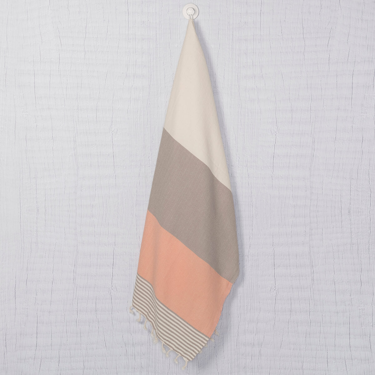 Multi Color Turkish Towel in Taupe Melon color made of 100% Turkish cotton by buldano in Turkey