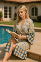 Printed Kimono Robe in color made of 100% Turkish cotton Turkish Towel Robe by buldano in Turkey