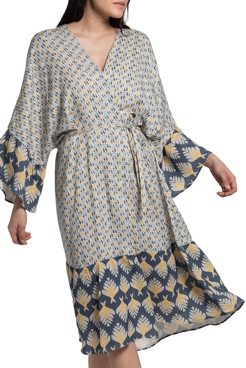 Printed Kimono Robe in color made of 100% Turkish cotton Turkish Towel Robe by buldano in Turkey