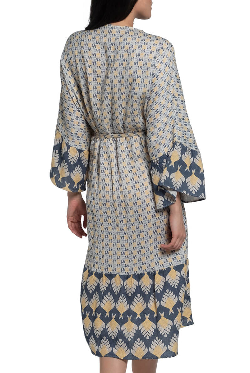 Printed Kimono Robe in color made of 100% Turkish cotton Turkish Towel Robe by buldano in Turkey