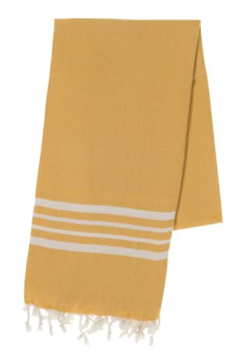 Farm House Turkish Towel with Fringes in Yellow color made of 100% Turkish cotton by buldano in Turkey