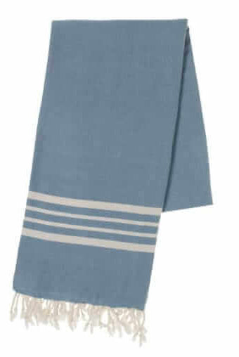 Farm House Turkish Towel with Fringes in Air Blue color made of 100% Turkish cotton by buldano in Turkey