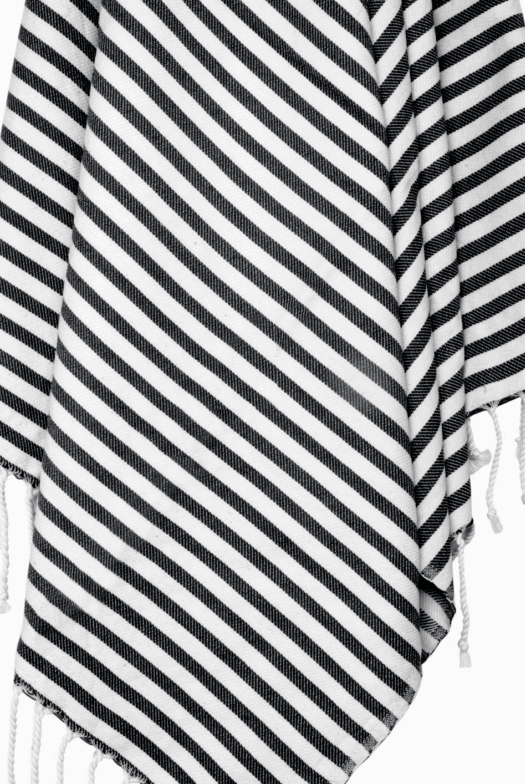 Striped Turkish Towel in Black color made of 100% Turkish cotton Turkish Towel by buldano in Turkey