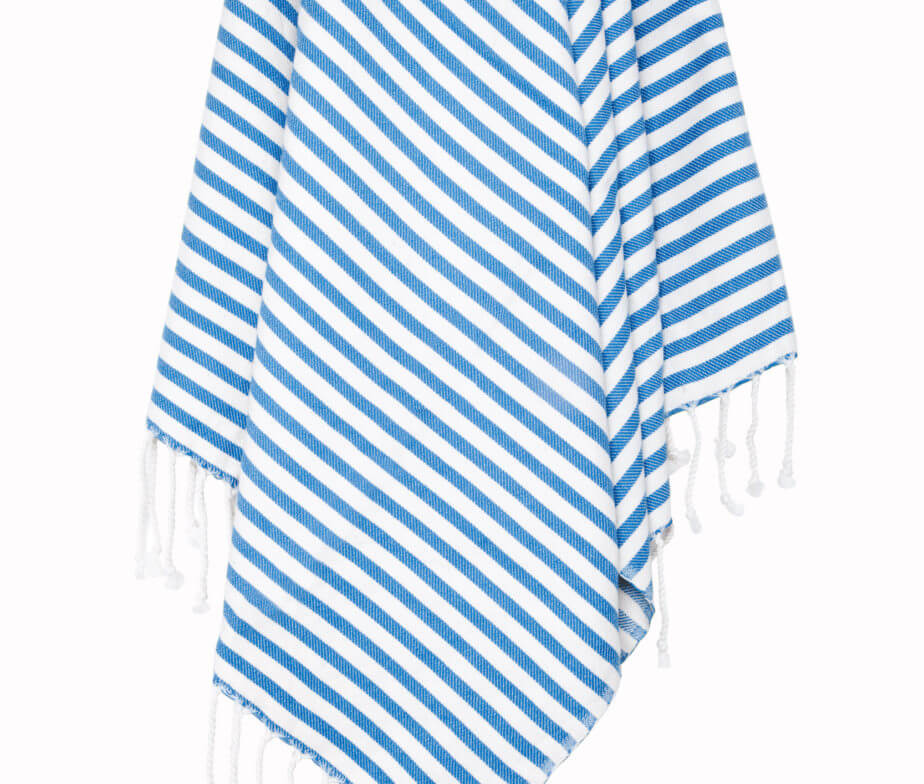 Striped Turkish Towel in Blue color made of 100% Turkish cotton Turkish Towel by buldano in Turkey