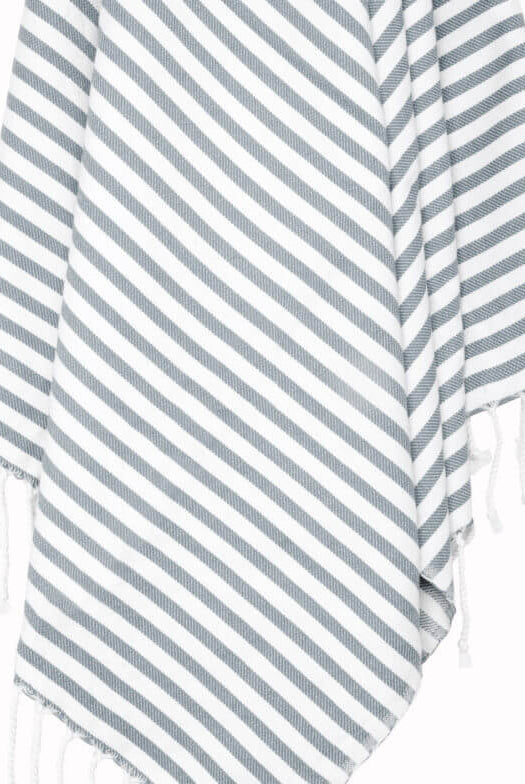Striped Turkish Towel in Light Grey color made of 100% Turkish cotton Turkish Towel by buldano in Turkey