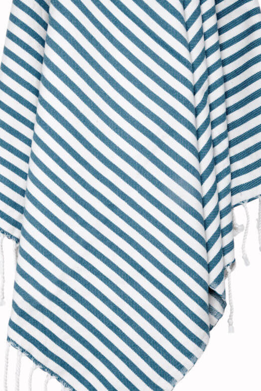 Striped Turkish Towel in Navy color made of 100% Turkish cotton Turkish Towel by buldano in Turkey