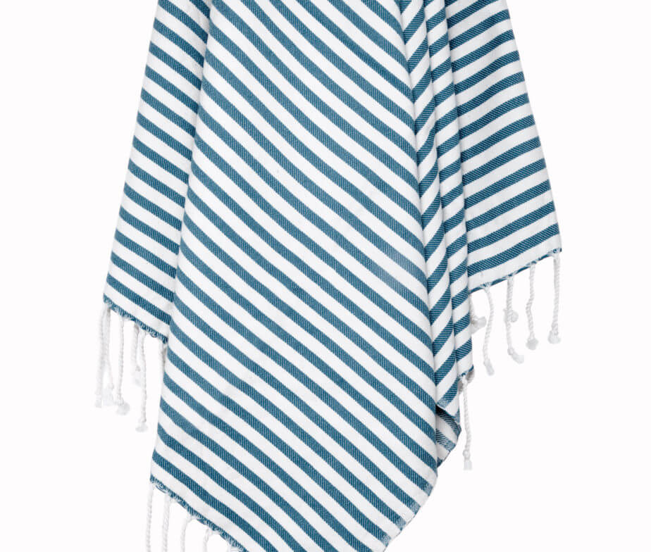 Striped Turkish Towel in Navy color made of 100% Turkish cotton Turkish Towel by buldano in Turkey