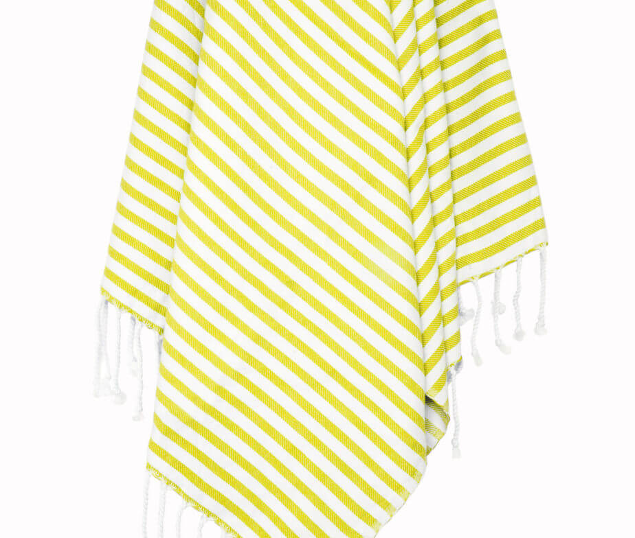 Striped Turkish Towel in Yellow color made of 100% Turkish cotton Turkish Towel by buldano in Turkey