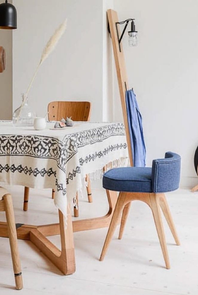 Hand Printed Linen Cotton Blend Throw in color made of 100% Turkish cotton Throw by buldano in Turkey