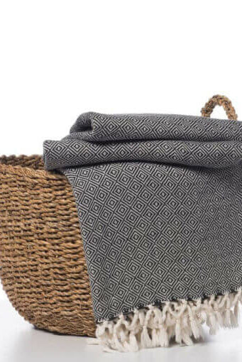 Diamond Weave Throw / Blanket in color made of 100% Turkish cotton Throw by buldano in Turkey