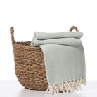 Diamond Weave Throw / Blanket in Mint color made of 100% Turkish cotton Throw by buldano in Turkey