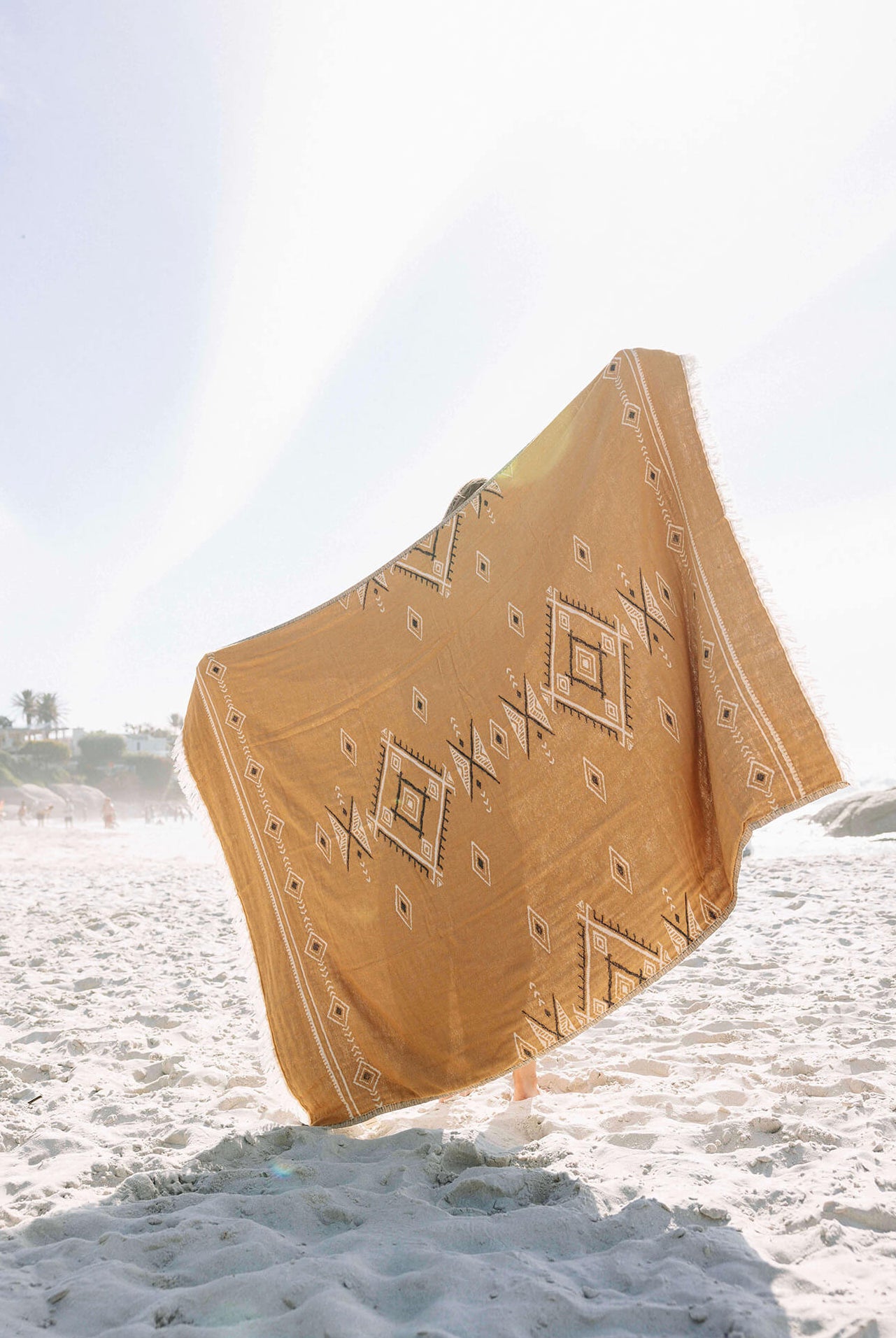 Jacquard Weave Ethnic Blanket in color made of 100% Turkish cotton Throw by buldano in Turkey