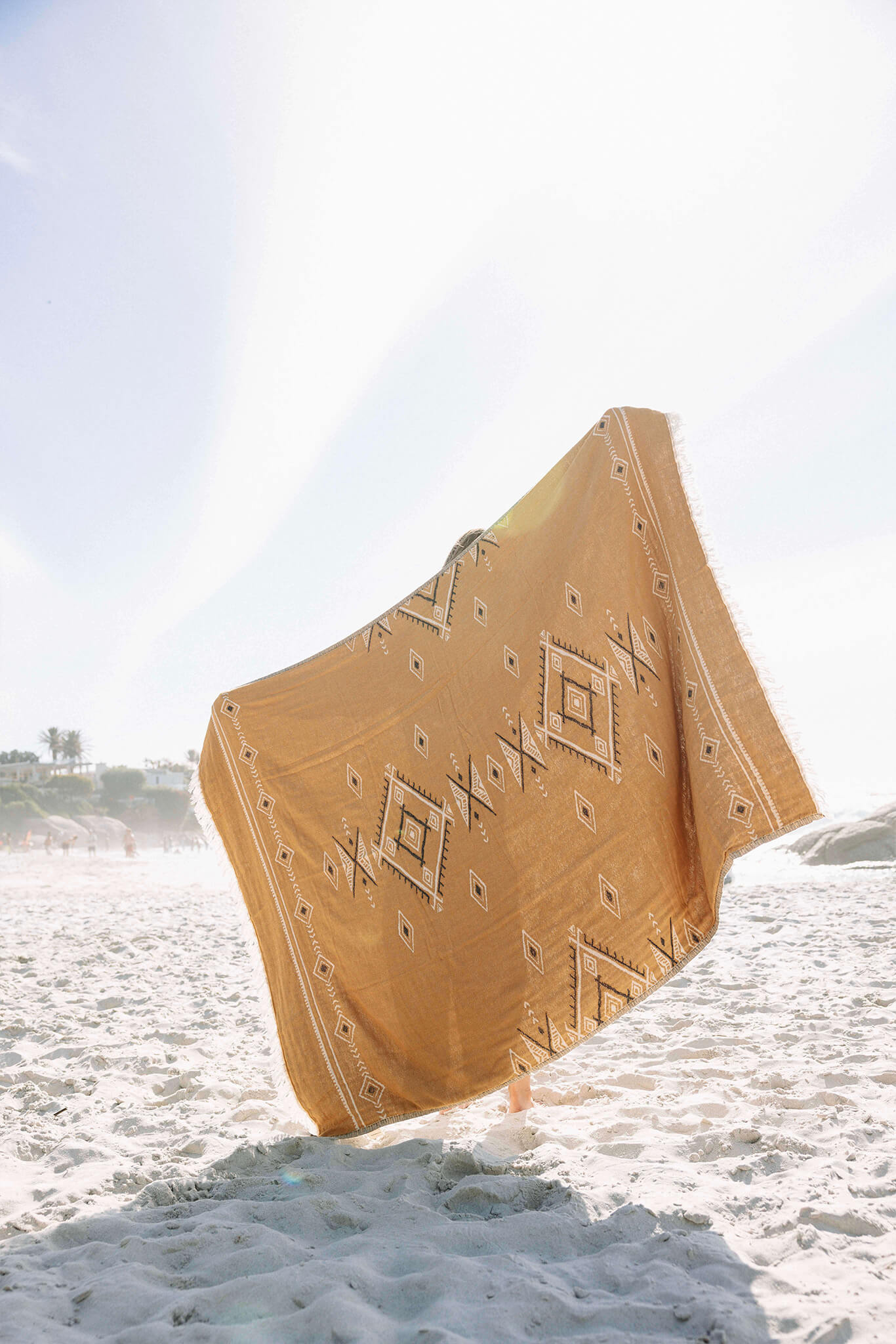 Jacquard Weave Ethnic Blanket in color made of 100% Turkish cotton Throw by buldano in Turkey