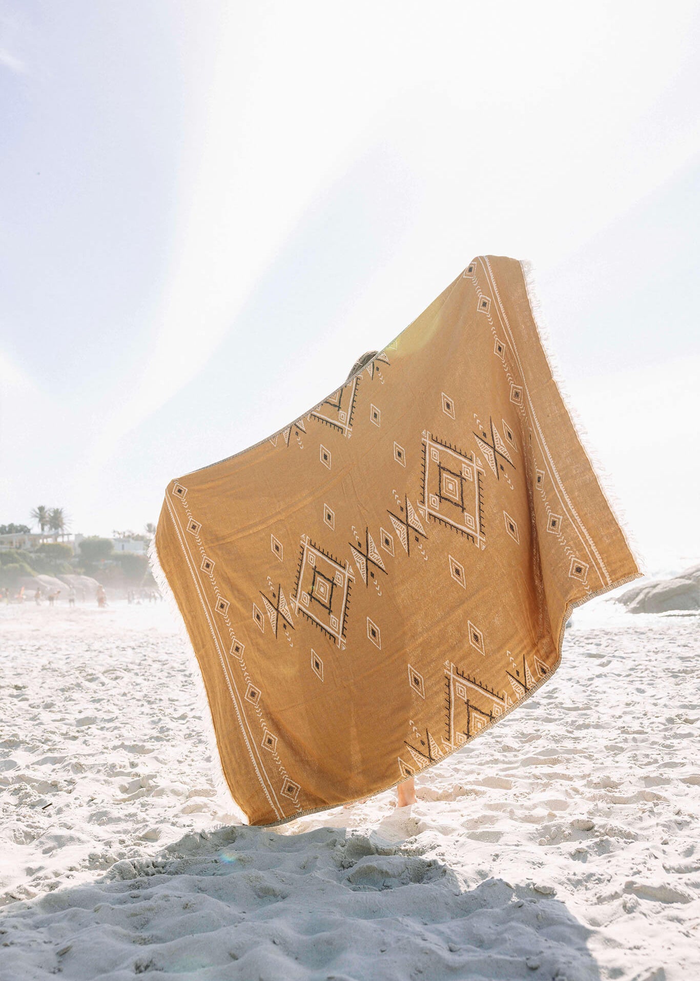 Jacquard Weave Ethnic Blanket in color made of 100% Turkish cotton Throw by buldano in Turkey