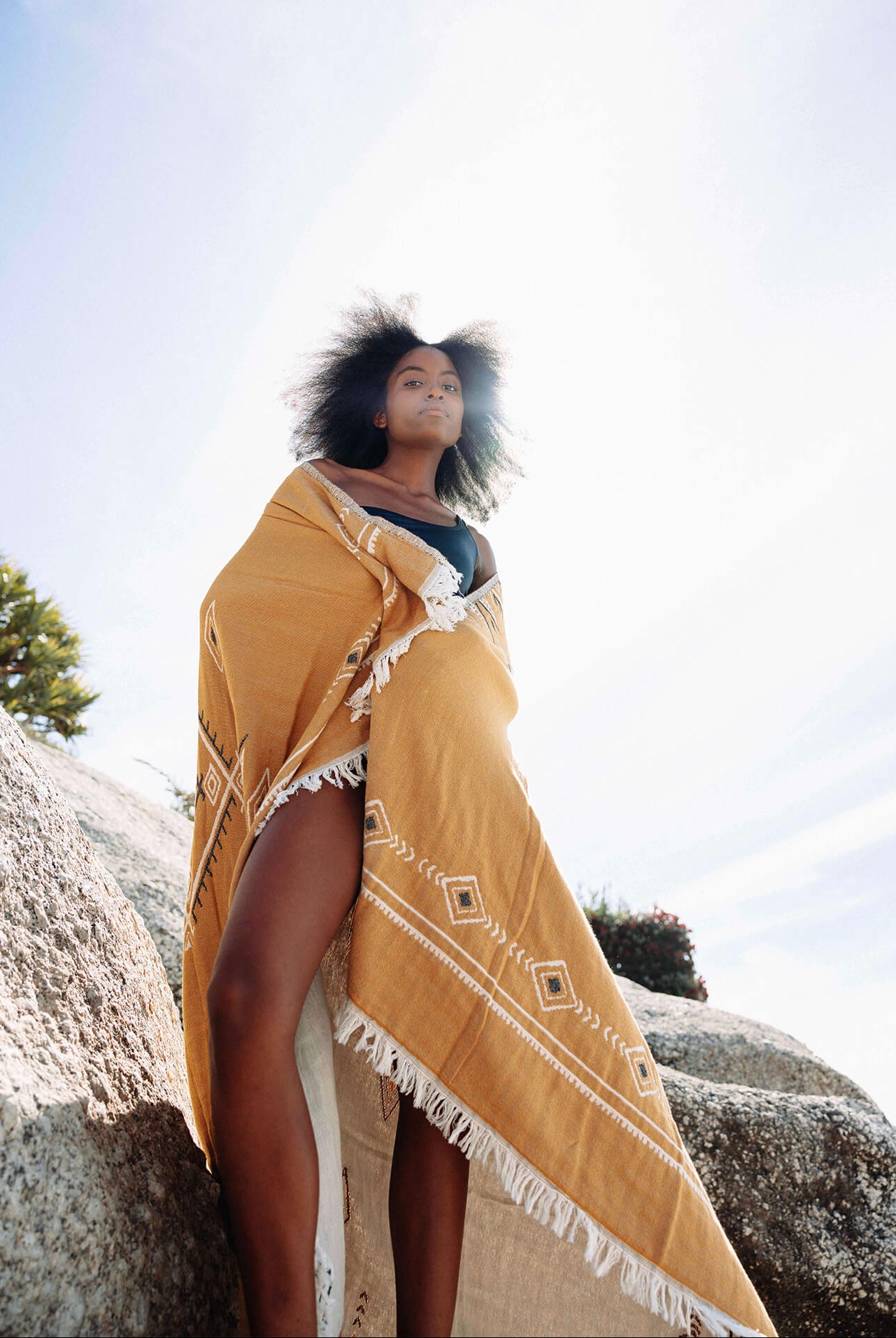 Jacquard Weave Ethnic Blanket in color made of 100% Turkish cotton Throw by buldano in Turkey