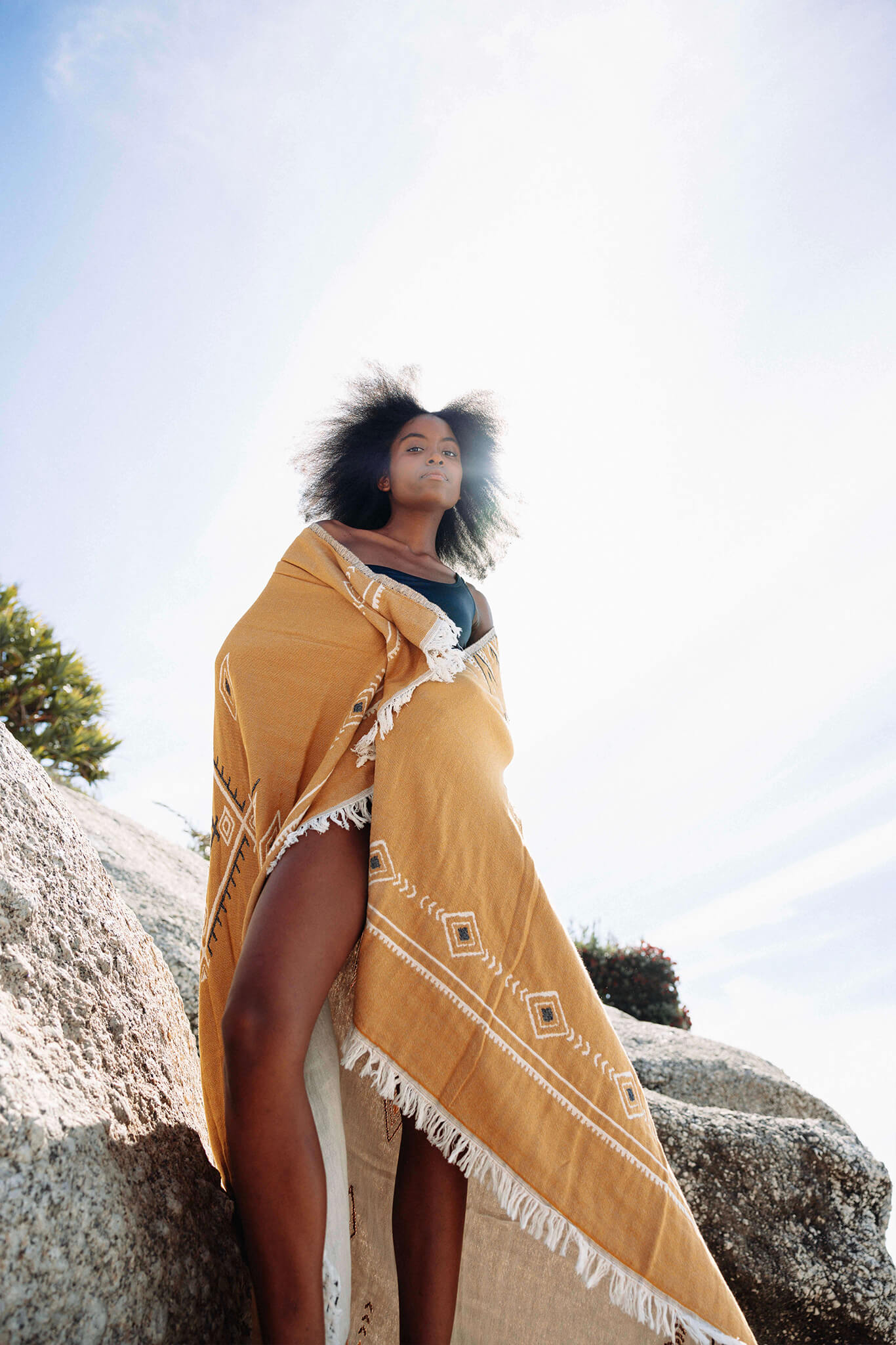 Jacquard Weave Ethnic Blanket in color made of 100% Turkish cotton Throw by buldano in Turkey