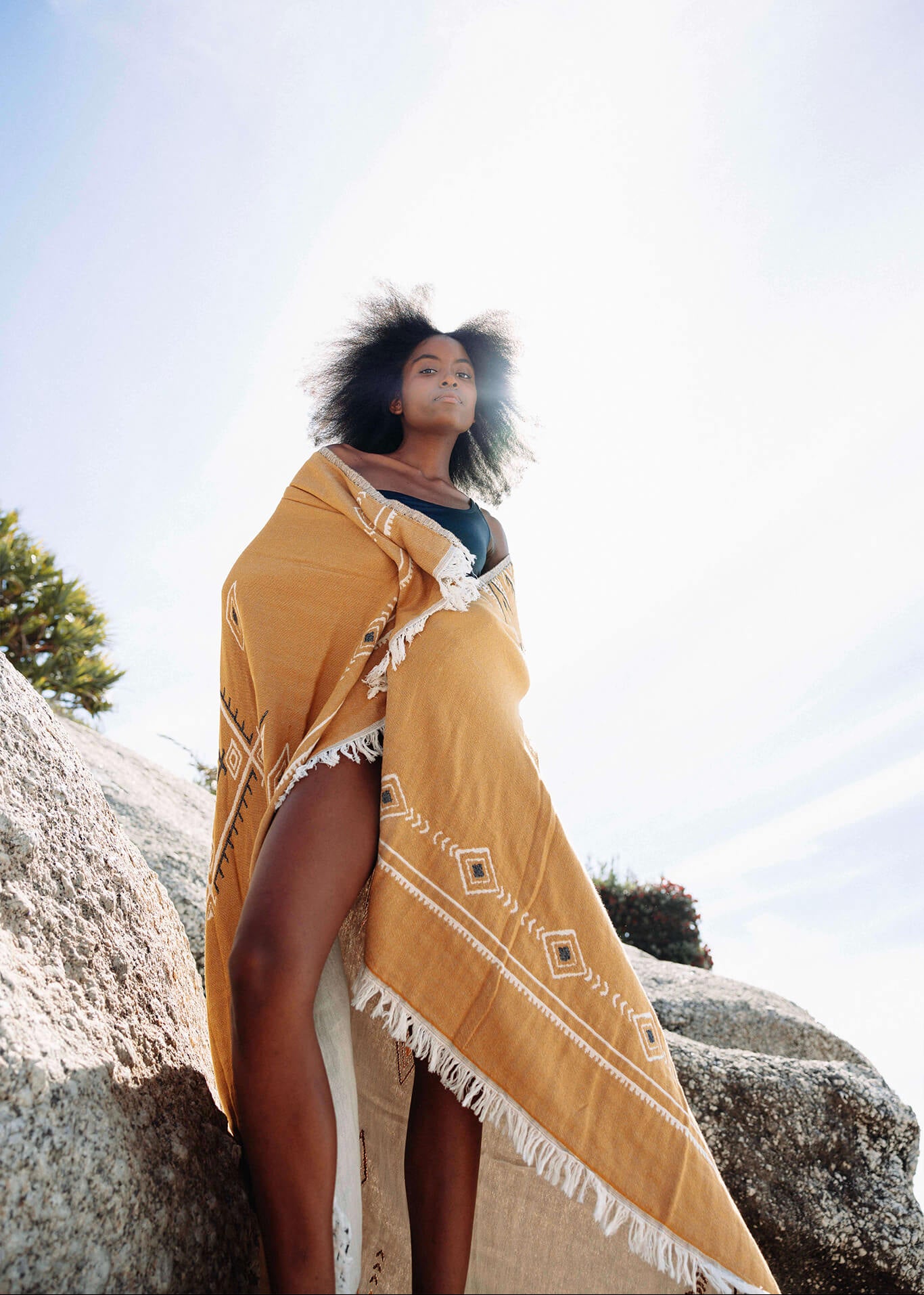 Jacquard Weave Ethnic Blanket in color made of 100% Turkish cotton Throw by buldano in Turkey