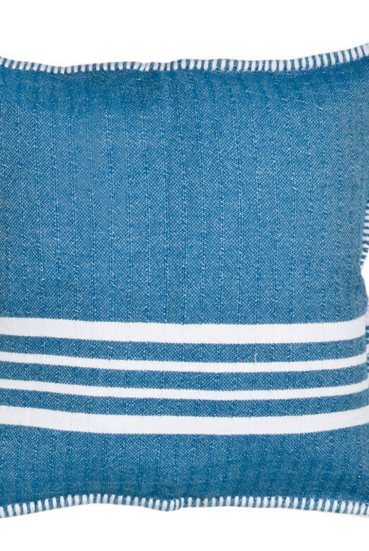 FARMHOUSE PILLOW COVER in Petrol Blue color made of 100% Turkish cotton Pillow Cover by buldano in Turkey
