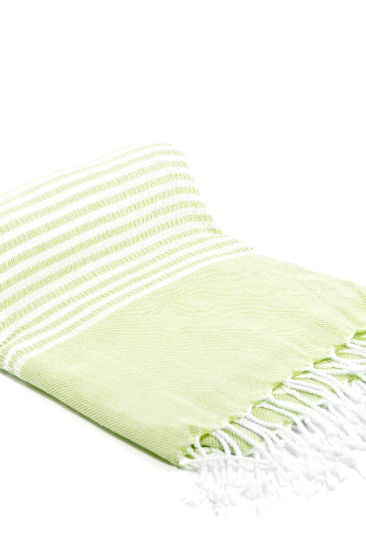 Turkish Towel - SAMPLE SALE in Lime Green color made of 100% Turkish cotton Turkish Towel by buldano in Turkey