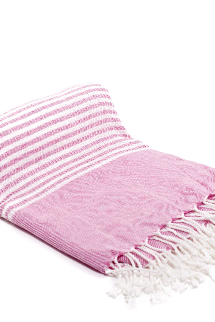 Turkish Towel - SAMPLE SALE in Fuschia color made of 100% Turkish cotton Turkish Towel by buldano in Turkey