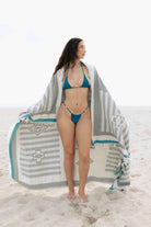Jacquard Weave Geo Blanket in color made of 100% Turkish cotton Throw by buldano in Turkey