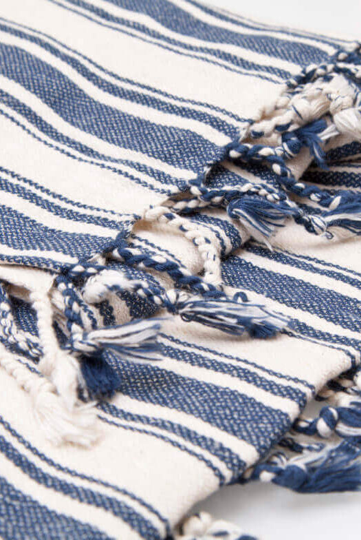 Cotton Linen Blend Vertical Striped Turkish Towel in color made of 100% Turkish cotton by buldano in Turkey