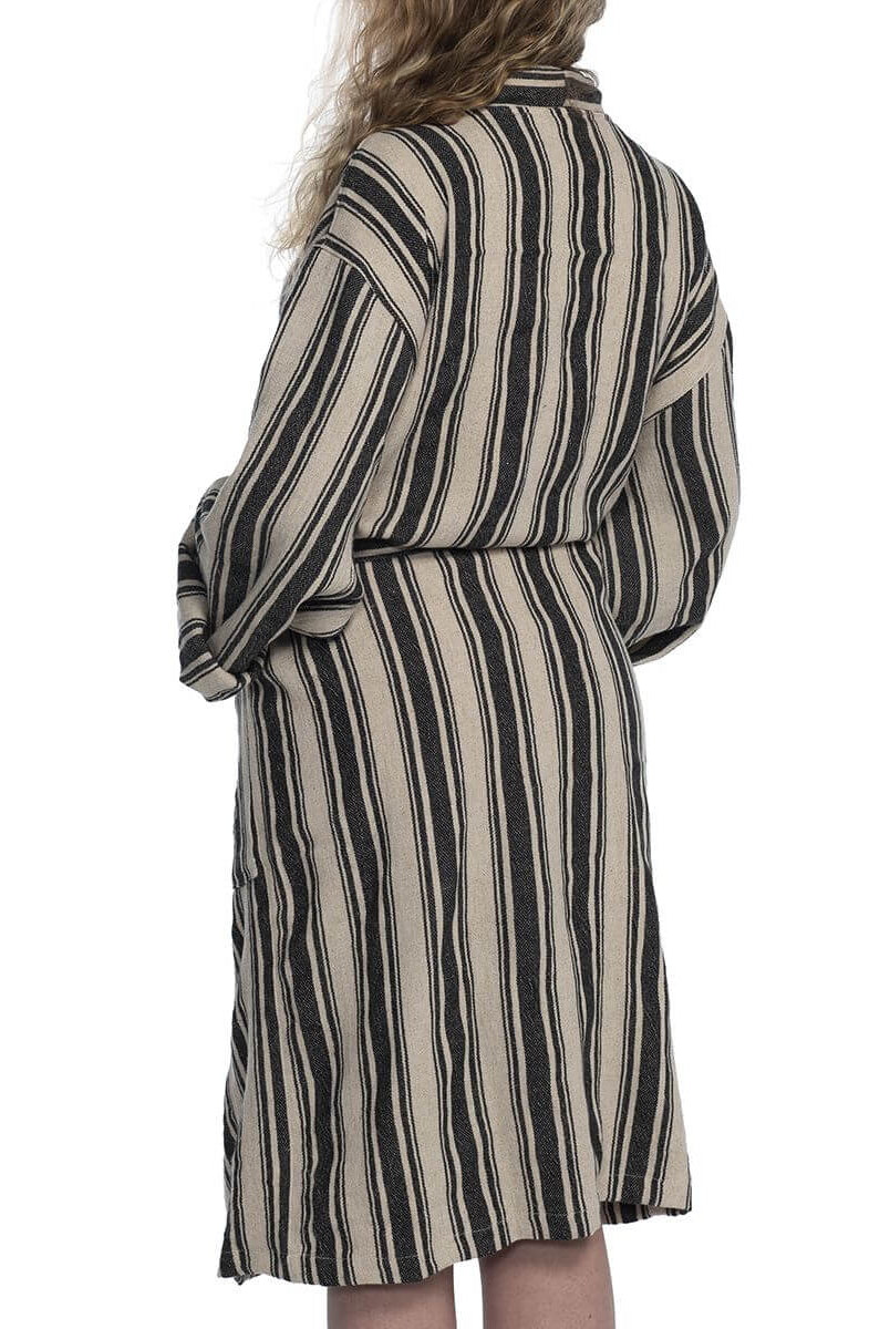 COTTON LINEN BLEND KIMONO COLLAR UNISEX ROBE in color made of 100% Turkish cotton Turkish Towel by buldano in Turkey