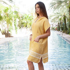 Beach Cover Up, Poncho with Hood in color made of 100% Turkish cotton Poncho by buldano in Turkey
