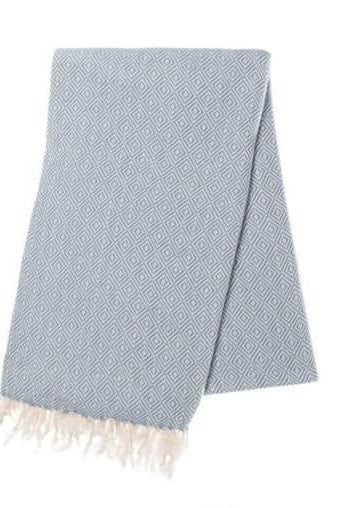 Diamond Weave Turkish Towel in Air Blue color made of 100% Turkish cotton Turkish Towel by buldano in Turkey