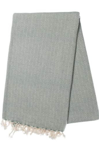 Diamond Weave Turkish Towel in Almond Green color made of 100% Turkish cotton Turkish Towel by buldano in Turkey