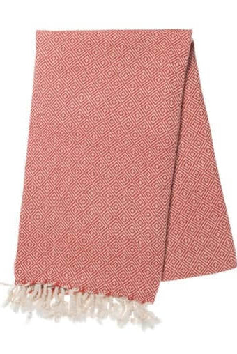 Diamond Weave Turkish Towel in Brick color made of 100% Turkish cotton Turkish Towel by buldano in Turkey