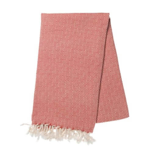 Diamond Weave Turkish Towel in Brick color made of 100% Turkish cotton Turkish Towel by buldano in Turkey