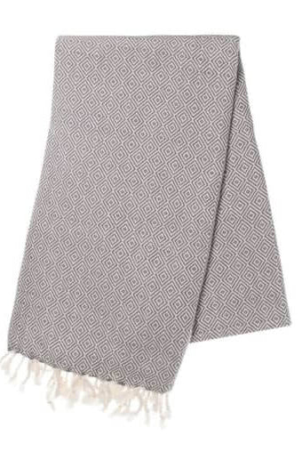 Diamond Weave Turkish Towel in Light Grey color made of 100% Turkish cotton Turkish Towel by buldano in Turkey