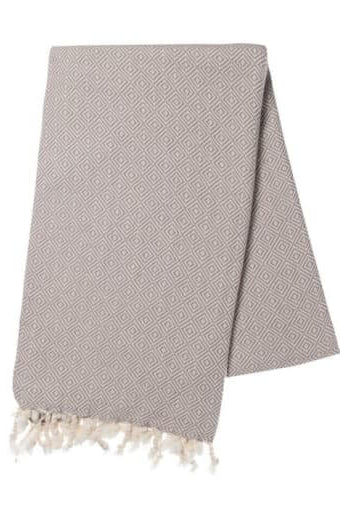 Diamond Weave Turkish Towel in Taupe color made of 100% Turkish cotton Turkish Towel by buldano in Turkey